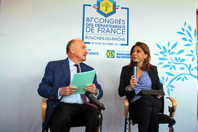 Martine Vassal et Dominique Bussereau ont présenté le 87e Congrés des départements de France qui se tiendra à Marseille (Photo Robert Poulain)