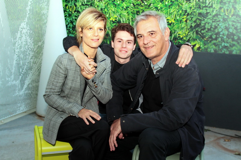 Avant-premiere à Aix-en-Provence du film "l'Atelier" en présence du réalisateur Laurent Cantet (à droite ) et les acteurs Marina Foïs et Matthieu Lucci (Photo Robert Poulain)