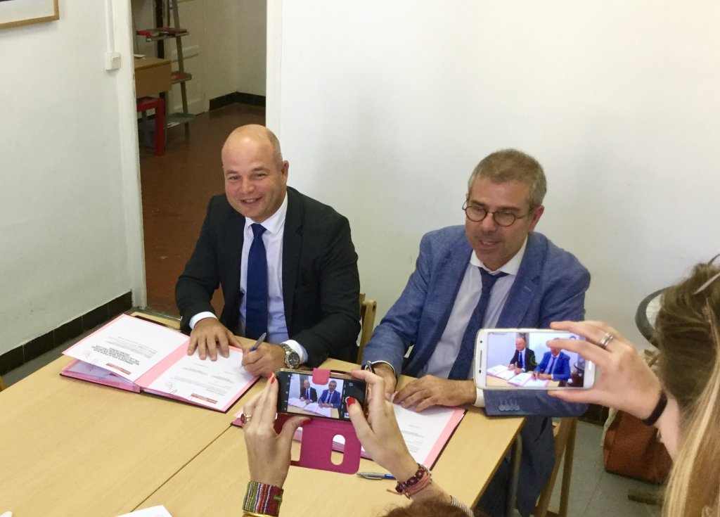 Lionel Canesi, le président du Conseil régional de l’Ordre des experts-comptables (Croec) Marseille-Paca et Patrick Chamboredon, président du Conseil interrégional Paca-Corse de l’Ordre des Infirmiers (Photo Walter Luiner)