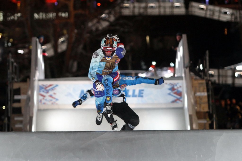 Red Bull Crashed Ice à Marseille en janvier 2017 lors du lancement de MP2017 (Photo Robert Poulain)