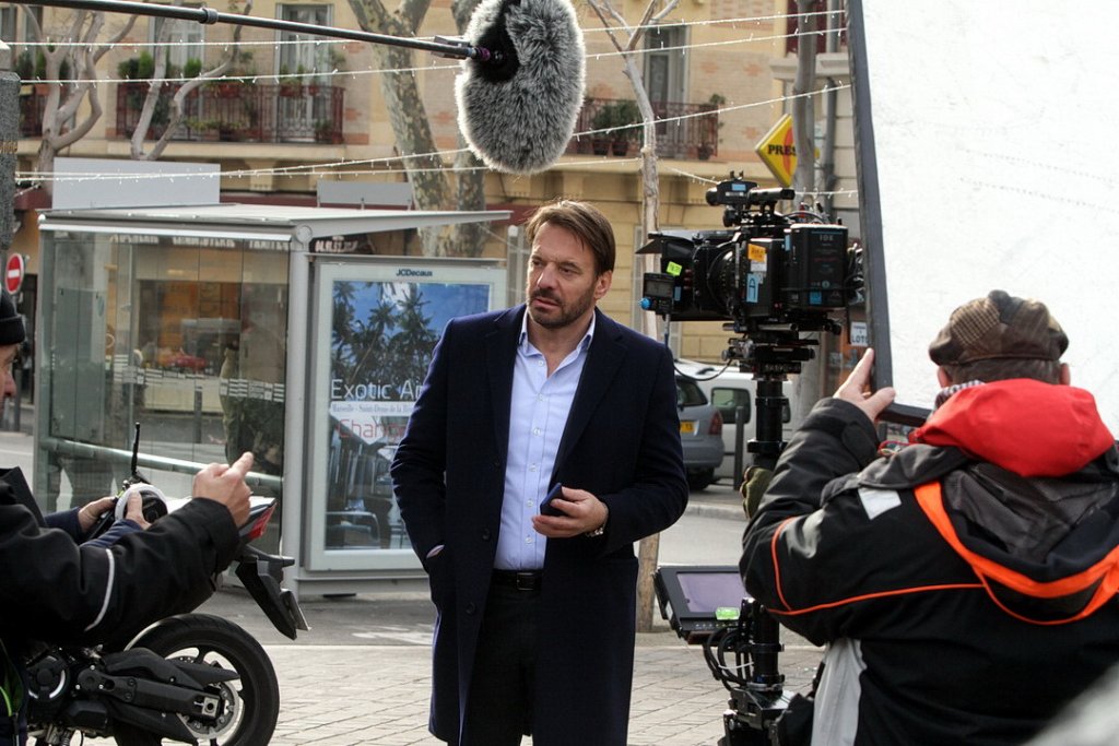 Samuel Le Bihan en tournage à Marseille (Photo Robert Poulain)