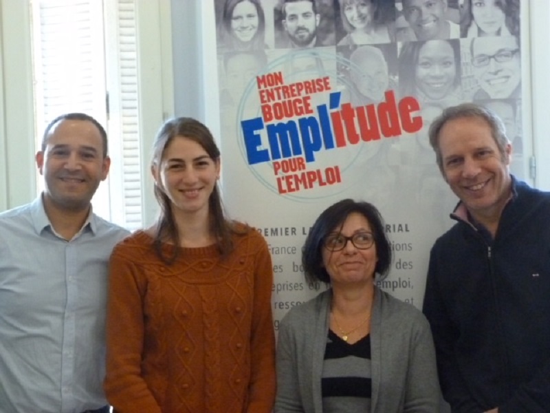 L'équipe d'Emergence(s) qui porte le label "Empl’itude" (de gauche à droite) Faouzi Ennadjar, Aurore Dubard, Fabienne Jeandenant, Jean-Christophe Barusseau (Photo L.W.)