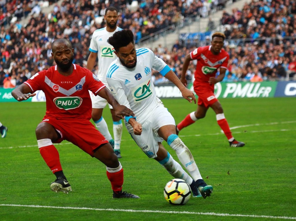 Jordan Amavi a permis à l'OM de battre Valenciennes et de se qualifier pour les seizièmes de finale de la Coupe de France. (Photos Wallis.fr)