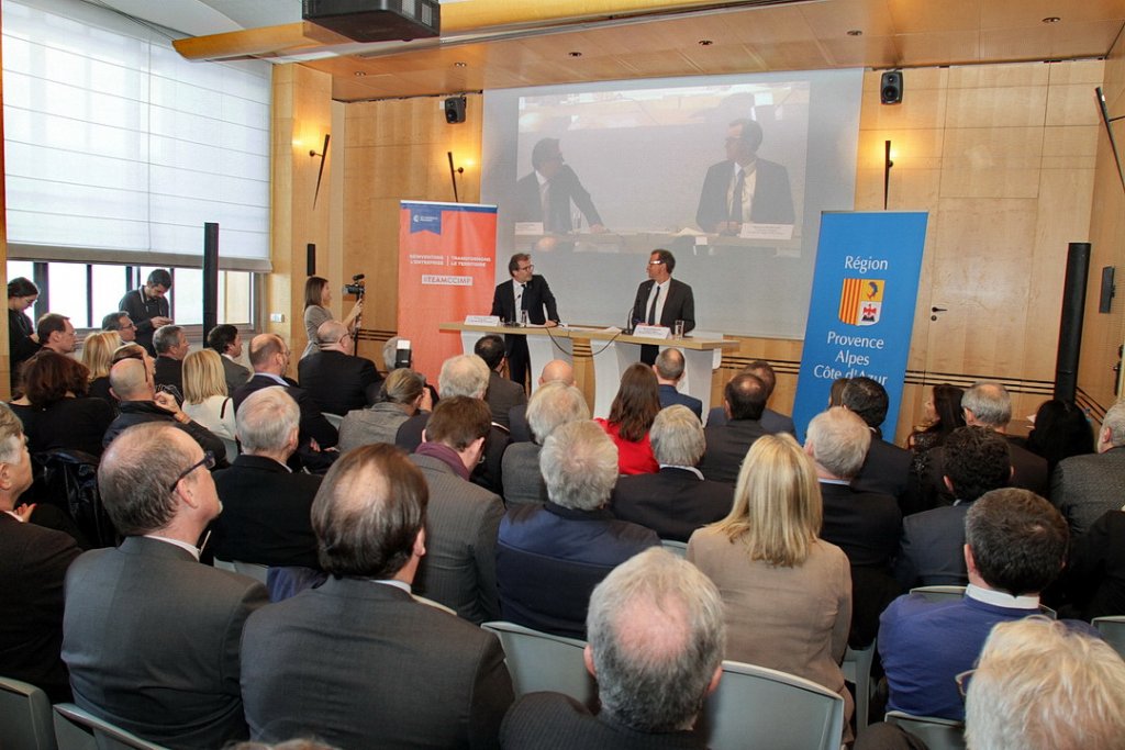 Renaud Muselier reçu à la CCIMP par son président Jean-Luc Chauvin (Photo Robert Poulain)