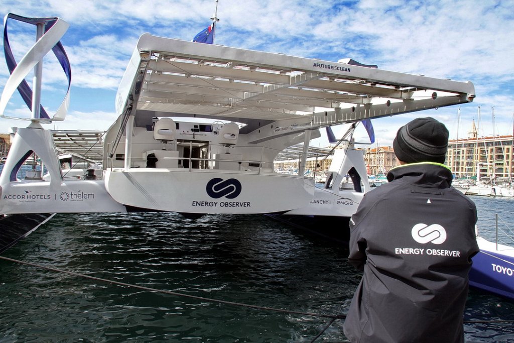 Energy Observer est le premier navire hydrogène autonome en énergie sans émission de gaz à effet de serre, ni particules fines (Photo Robert Poulain)