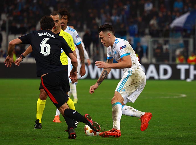 Luis Ocampos, auteur d’un doublé lors du match aller à Marseille a inscrit un joli but (Photo archive Laurent Saccomano-Wallis.fr)