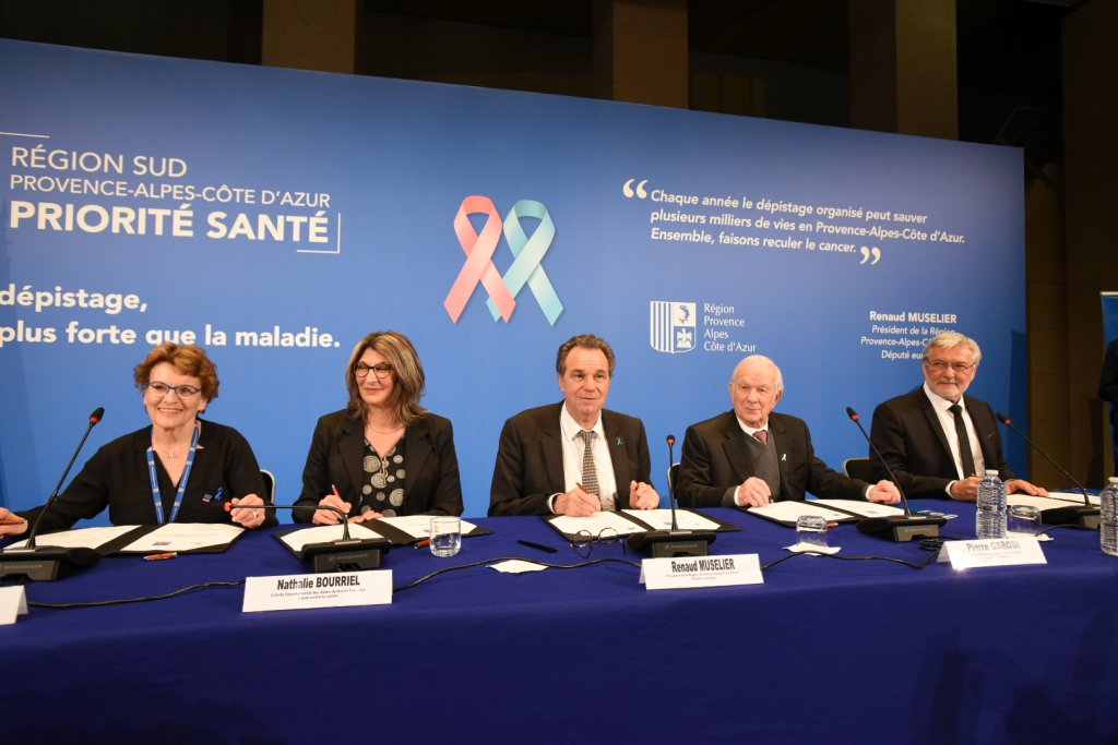 Le Plan Cancer de la région Sud présenté par Renaud Muselier entouré d'experts (Photo J.P. Garufi)