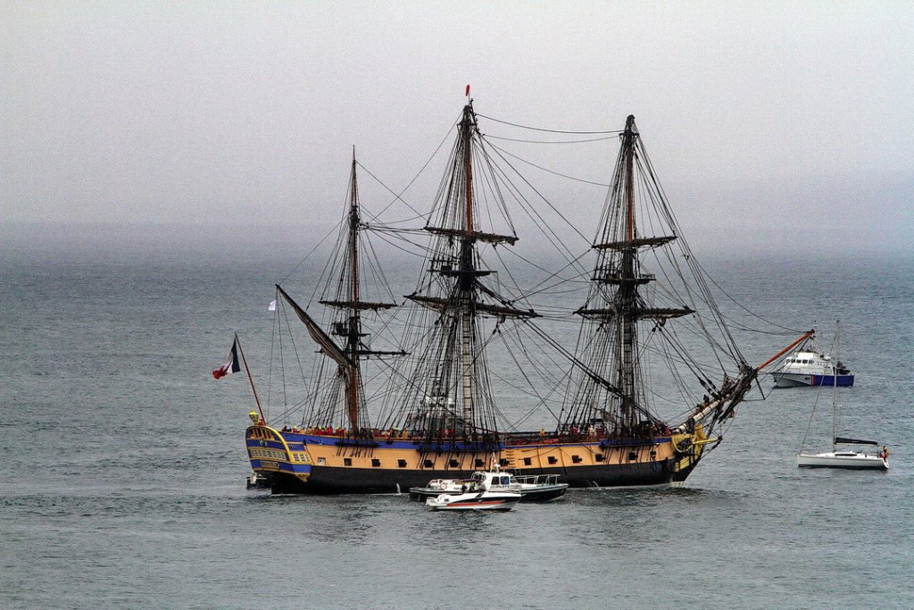 Du 13 au 16 avril, la réplique de la fabuleuse frégate du XVIIIe, l'Hermione, sera amarrée dans le Vieux-Port, sur le quai des Belges (Photo Robert Poulain)