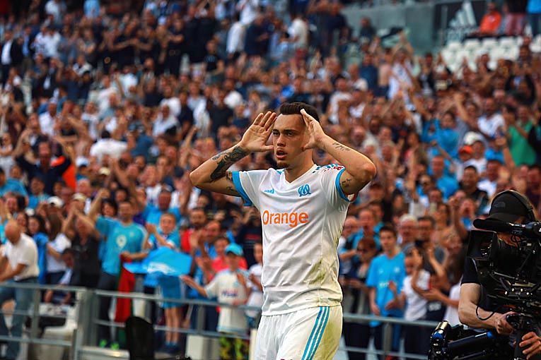 Lucas Ocampos a inscrit le cinquième but. (Photo Laurent Saccomano/Wallis.fr)