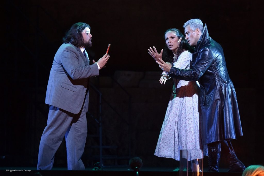 Jean-François Borras, Béatrice Uria-Monzon et Erwin Schrott, principaux acteurs de ce "Mefistofele" de Boito (Photo Philippe Gromelle)