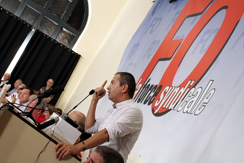 Pascal Pavageau, secrétaire général de FO était à Marseille pour assister au meeting de rentrée de l'UD FO 13 (Photo Robert Poulain)