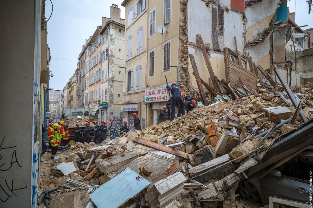 Effondrement des immeubles à la rue d'Aubagne (Photo BMPM)