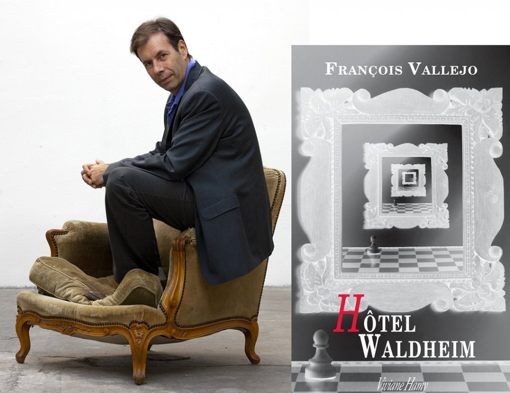 L'auteur François Vallejo et son dernier ouvrage "Hôtel Waldheim" © Antoine Rozès