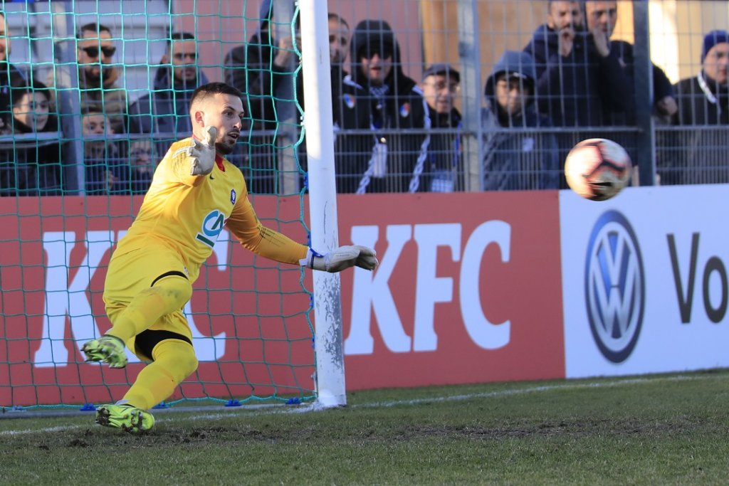 Le gardien de but Nicolas Zaccarelli a été décisif pendant l’épreuve des tirs au but. (Photo Wallis.fr/Laurent Saccomano)