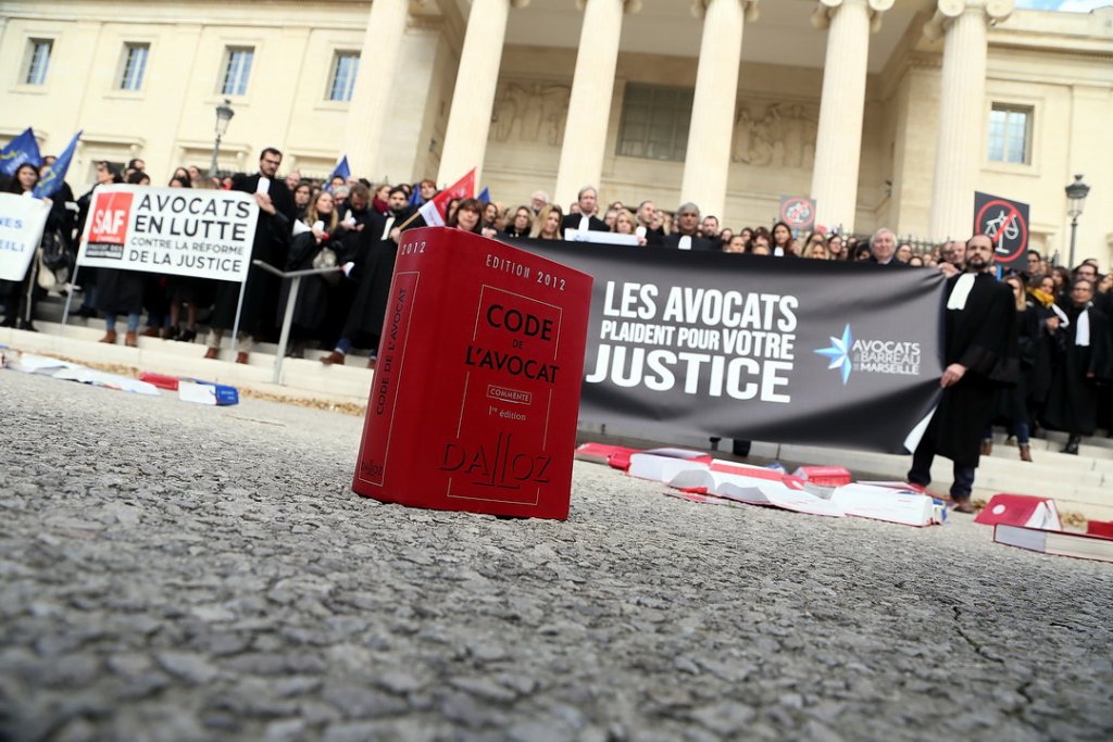 Mobilisation du barreau de Marseille en décembre 2018 (Photo Robert Poulain)