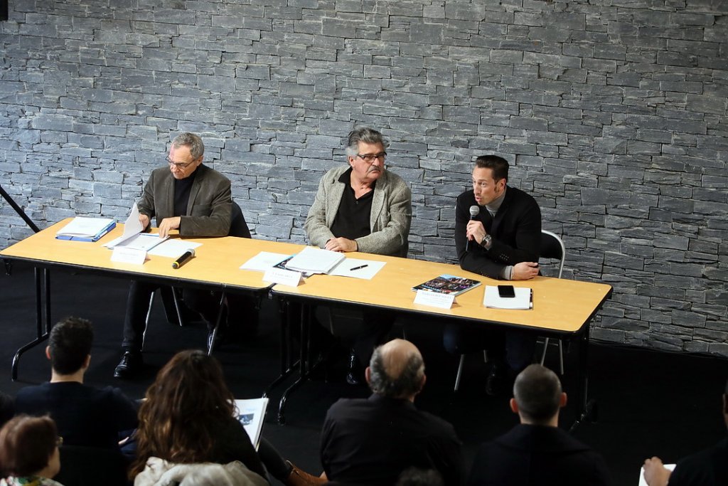 Claude Argy entouré de Richard Miron et de Frédérick Bousquet (Photo Robert Poulain)