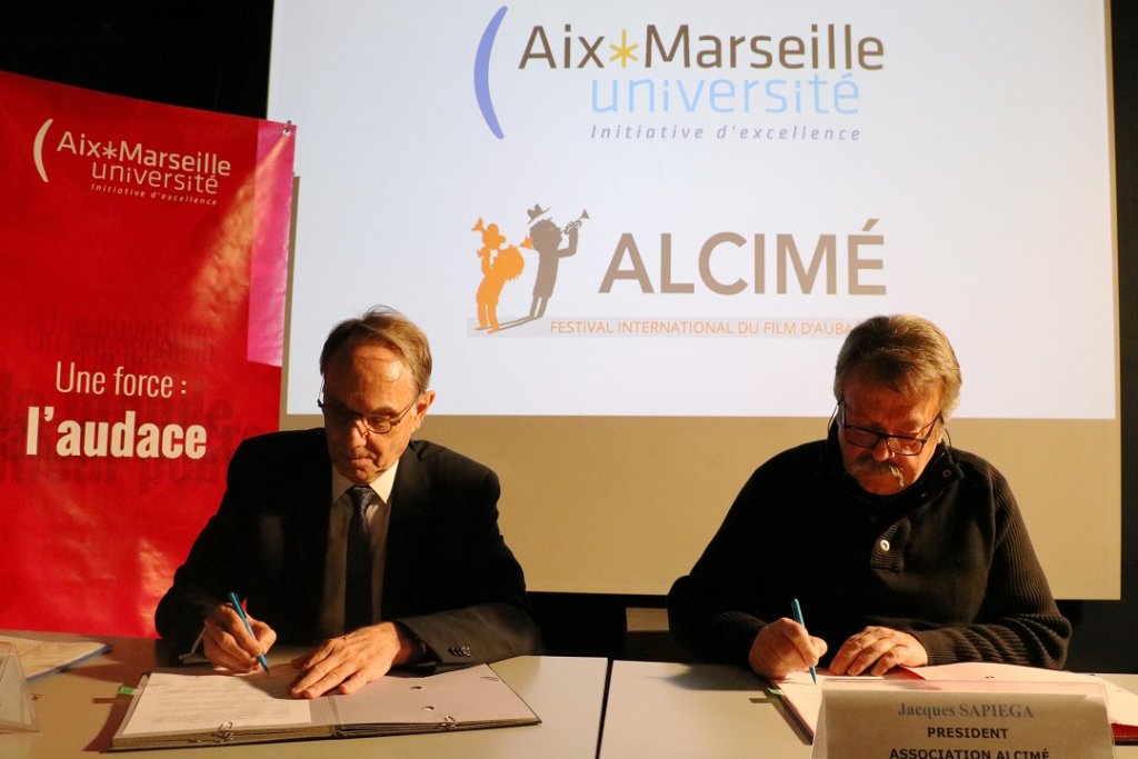 Yvon Berland président d'AMU et Jacques Sapiega président de l’association Alcimé ont renforcé leur partenariat @AixMarseilleUniversité