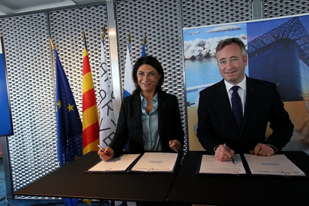 Jean-Baptiste Lemoyne et Martine Vassal ont signé une convention de partenariat lançant l’opération "Goût de France / Good France" pour le rayonnement de la gastronomie en Provence (Photo Robert Poulain)