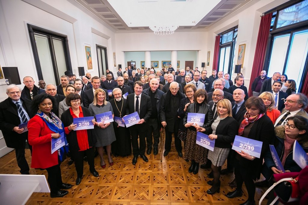 Christian Estrosi a adressé ses vœux aux membres d’Alpes-Maritimes Fraternité et aux représentants des cultes ©Ville de Nice / Julien Veran