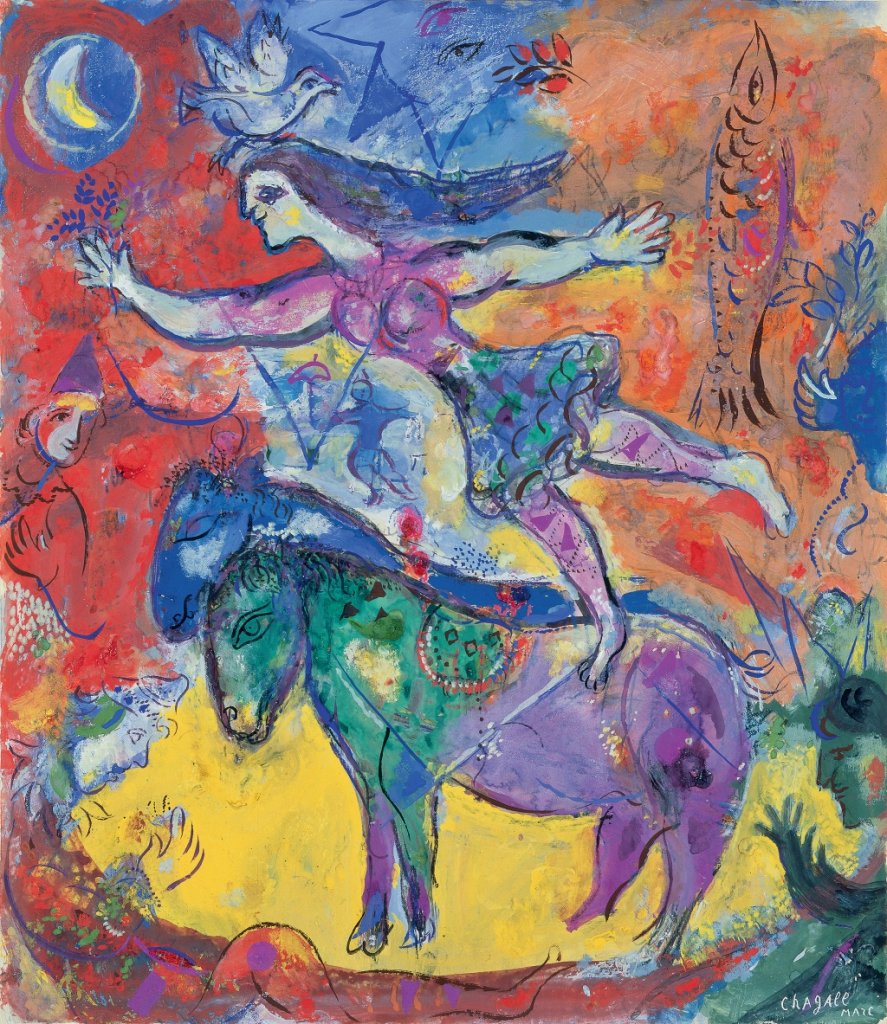 Le Cirque, 1961. Gouache et pastel sur papier. 57,5 x 51 cm. © Marc Chagall ADAGP