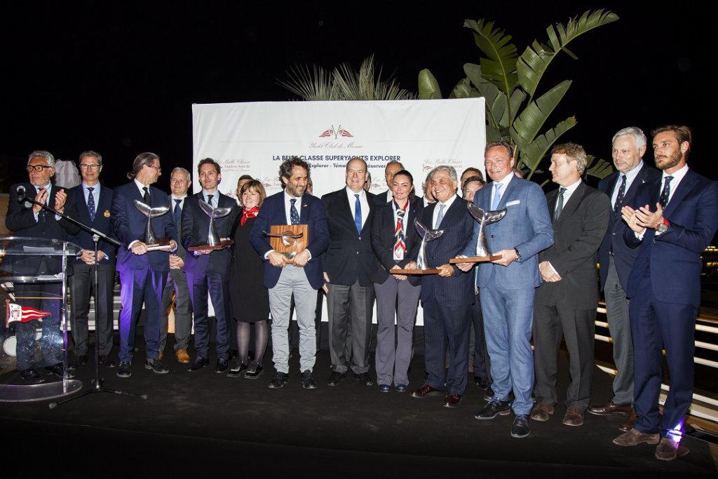 Les prix des Y.C.M. La Belle Classe Explorer Awards ont été décernés à 4 yachts et 1 voilier d’expédition et remis par SAS le prince Albert II de Monaco © Sidney Guillemin