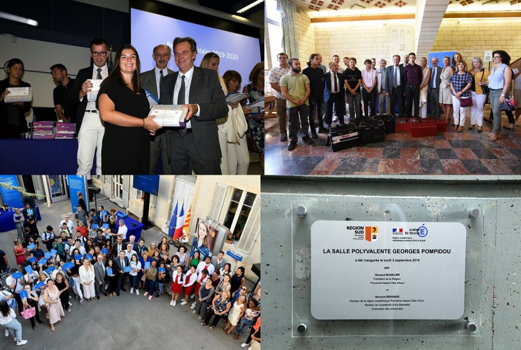 Rentrée du Lycée Saint Charles © Robert Poulain - Visite du CFA des Compagnons du Devoir © Jean-Pierre Garufi - Visite du lycée Saint Louis © Claude Almodovar & Inauguration de l’amphithéâtre Georges Pompidou du Lycée Saint-Charles © Robert Poulain