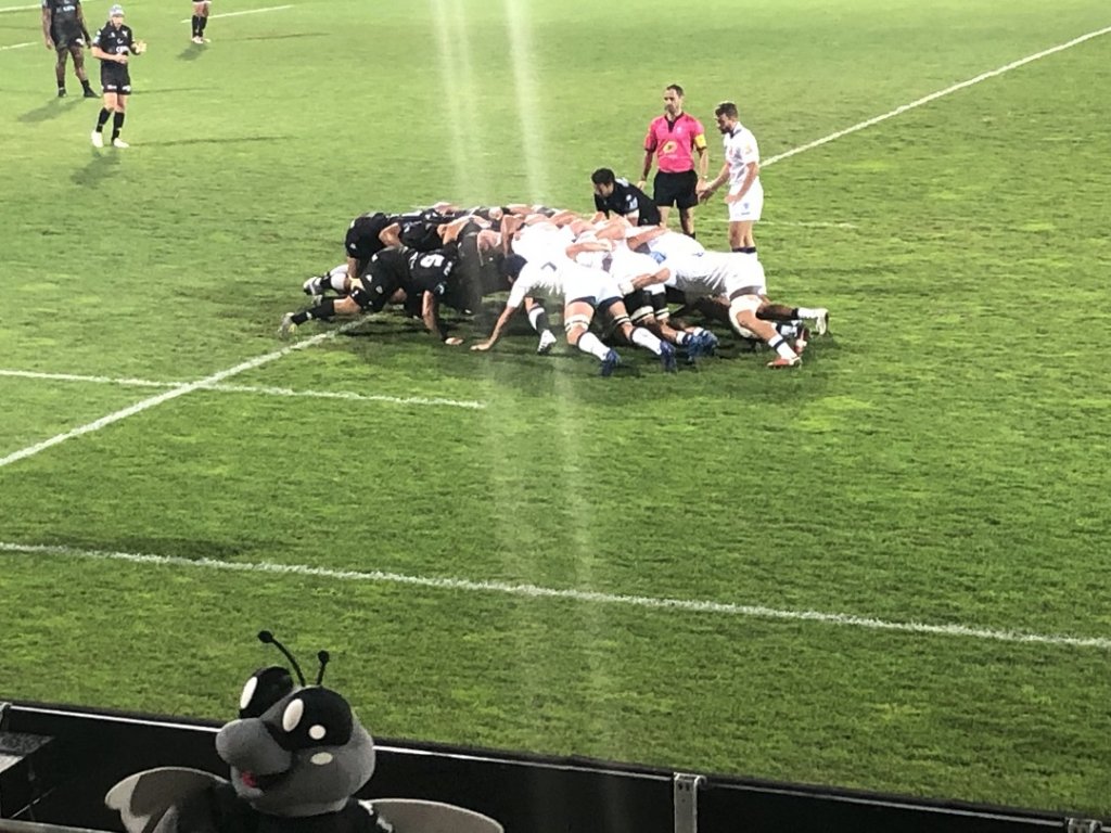 La mêlée des provençaux a tenu la route face à Colomiers. (Photo M.E.)