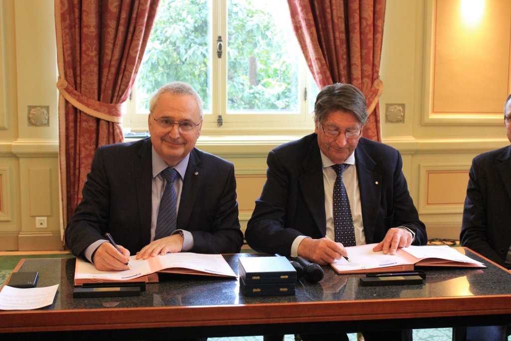 Jean-Pierre Savarino et Enrico Lupi viennent de signer un premier accord de coopération(Photo D.R.)
