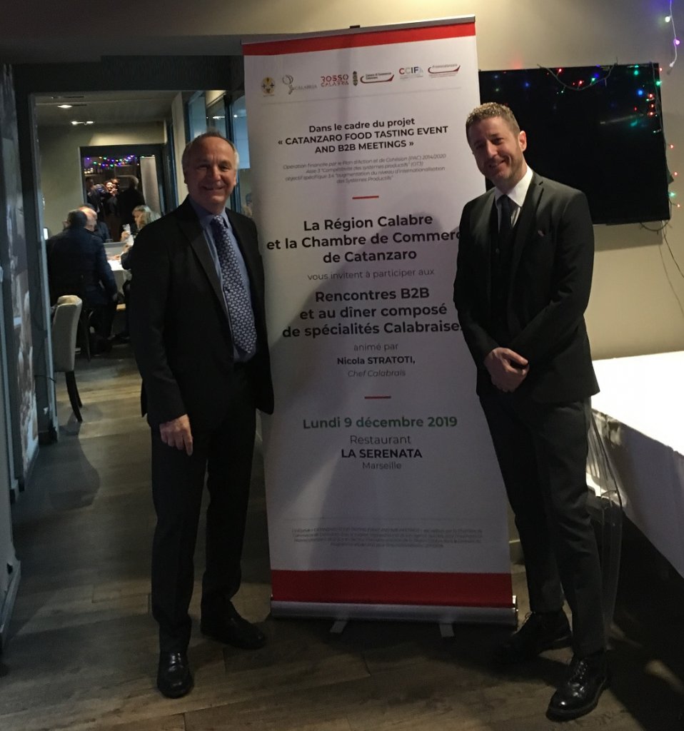 Président de la Chambre de Commerce Italienne pour la France de Marseille, Domenico Basciano et le président de la CCIAA de Catanzaro Daniele Rossi (Photo D.R.)