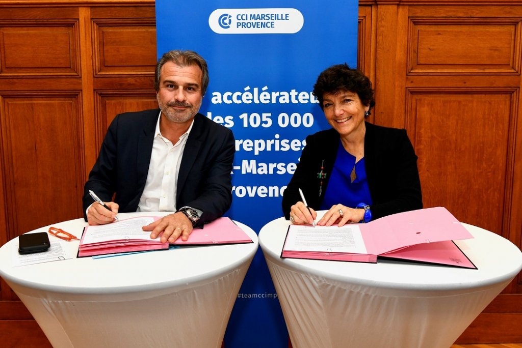 Jean-Luc Chauvin et Emmanuelle Champaud ont signé une convention de partenariat (Photo D.R/CCIMP)