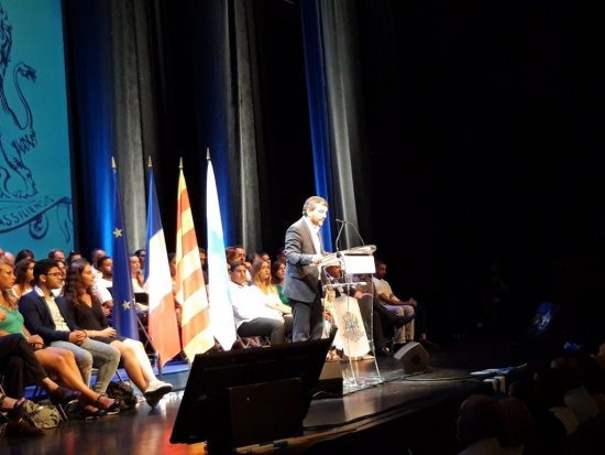 Jean-Philippe Agresti déjà comme soutien de Martine Vassal lors d'un premier meeting en juillet 2019 au silo (Photo archive Mireille Bianciotto)