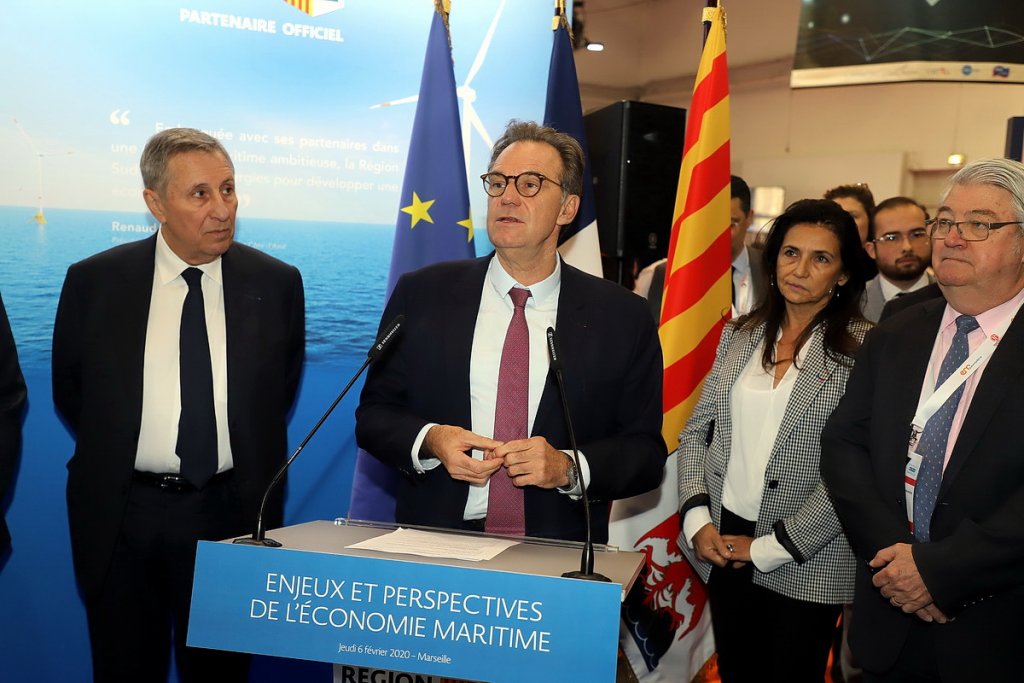 Renaud Muselier a annoncé dans le cadre du salon Euromaritime une aide de 3M€ à destination des entreprises impactées par la crise portuaire(Photo Robert Poulain)