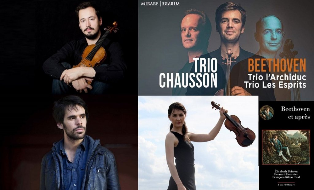 Le violoniste Guillaume Chilemme (Photo X.D.R.) - Le pianiste Tanguy de Williencourt (Photo Jean-Baptiste Millot) - La violoniste Fanny Clamagirand (Photo Laetitia Carette) - Le Trio Chausson (CD Mirare)