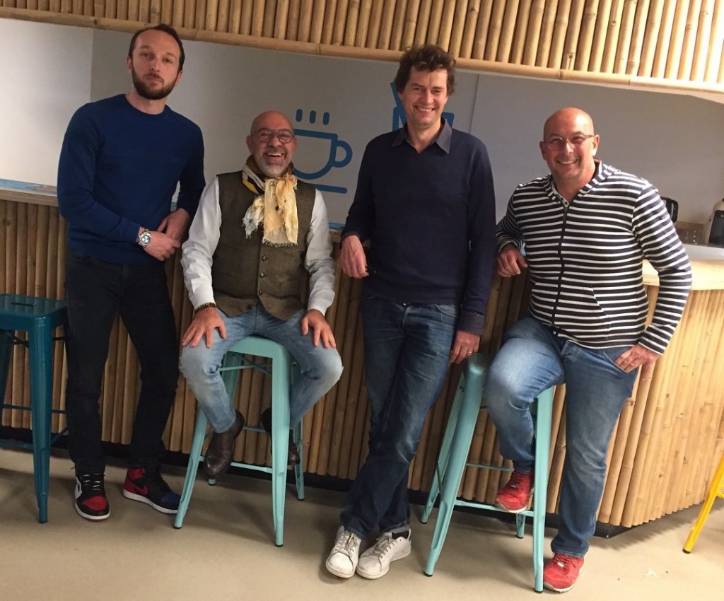 Les 4 entrepreneurs à l'origine de la Fondation de Marseille : de gauche à droite : Fabrice Necas, Fabrice Alimi, Cyril Zimmerman et Christophe Baralotto. (Photo FdM)