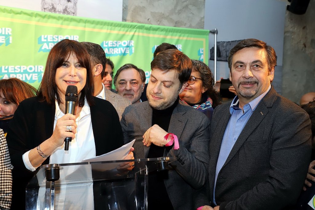 Michèle Rubirola, Benoît Payan, Jean-Marc Coppola du Printemps Marseillais (Photo archive Robert Poulain)