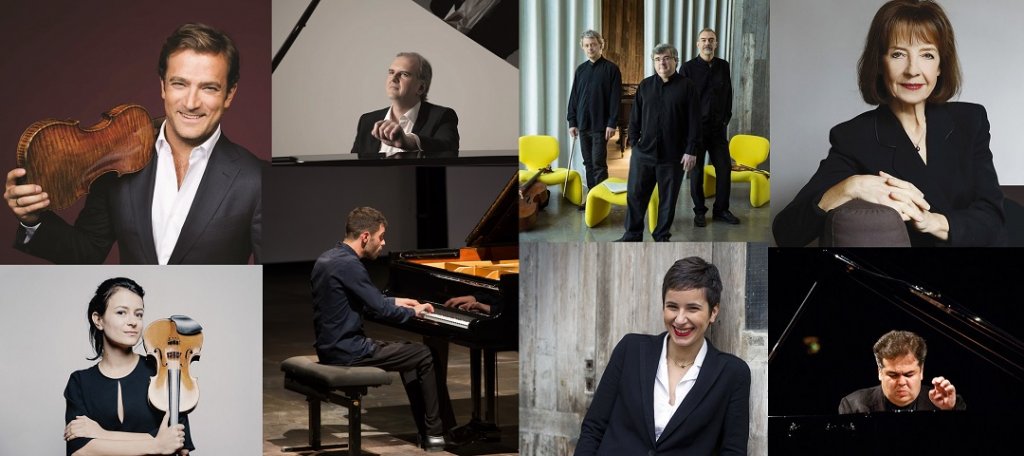 Renaud Capuçon ©Simon Fowler - Nicholas Angelich ©DR - Trio Wanderer ©Thomas Dorn - Anne Queffelec ©Caroline Doutre - Petrova Liya ©DR - Adam Laloum ©Maud Delaflotte - Fanny Azzuroc ©Jean-Baptiste Millot - Arcadi Volodos ©Christophe Grémiot