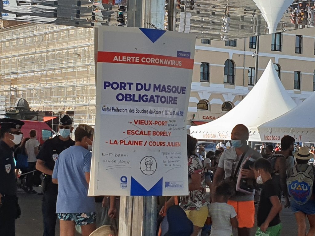 Campagne de sensibilisation au port du masque sur le Vieux-Port © @prefpolice13