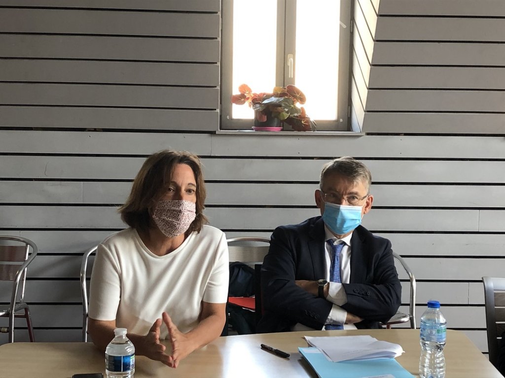 Sophie Camard maire des 1er et 7e arrondissement et Emmanuel Barbe, préfet de police des Bouches-du-Rhône (Photo Mireille Bianciotto)