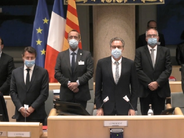 Une plénière qui a débuté dans le recueillement et l'unité en mémoire des victimes des Alpes-Maritimes (Photo Mireille Bianciotto)