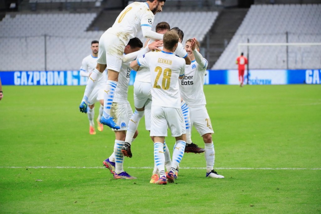 La joie des Olympiens après le premier but (Photo Guillaume Ruoppolo/Wallis.fr)