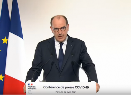 Allocution de Jean Castex en date du 22 avril (Photo capture d'écran)