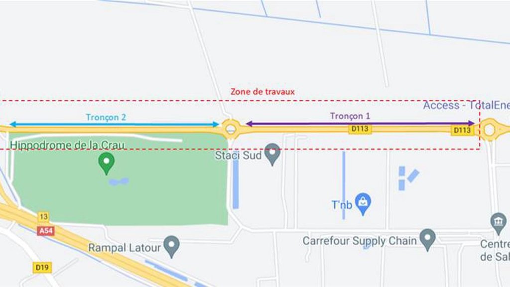 Deux mois de travaux sont nécessaires pour la rénovation de l’avenue Alabouvette sur la RD 113 © CD13