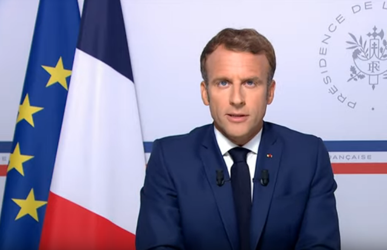 Emmanuel Macron lors de son allocution télévisée du lundi 16 août 2021 (Photo capture d’écran)