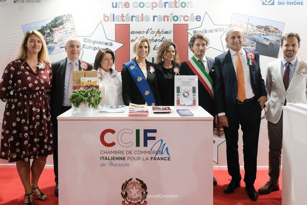 L'inauguration officielle du pavillon de l'Italie, installé cet année dans le Hall 1 du Palais des Événements ©Gérald Geronimi