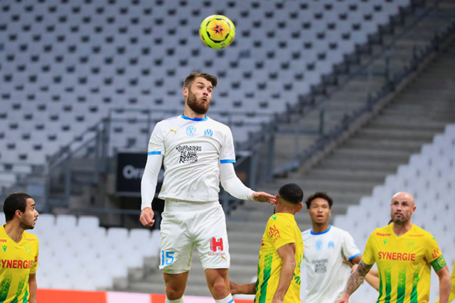 Duje Caleta-Car a doublé le score d’un coup de tête sur un corner de Payet (Photo Wallis.fr/Laurent Saccomano)