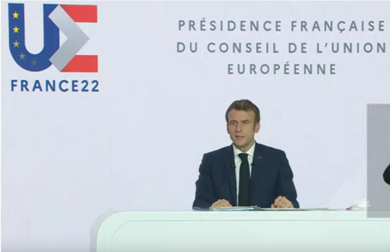 Emmanuel Macron prendra la tête du Conseil de l'Union européeenne le 1er janvier 2021 (Photo capture d'écran)