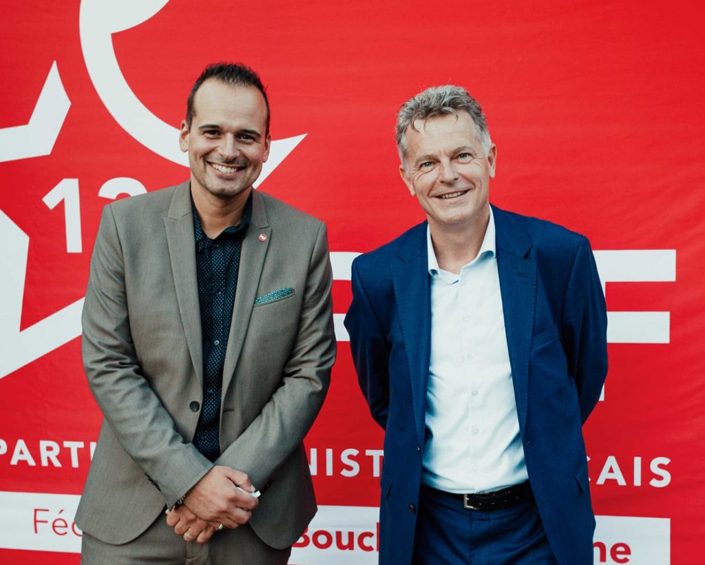 Jérémy Bacchi, sénateur PCF des Bouches-du-Rhône et Fabien Roussel, candidat PCF à la présidentielle ©DR