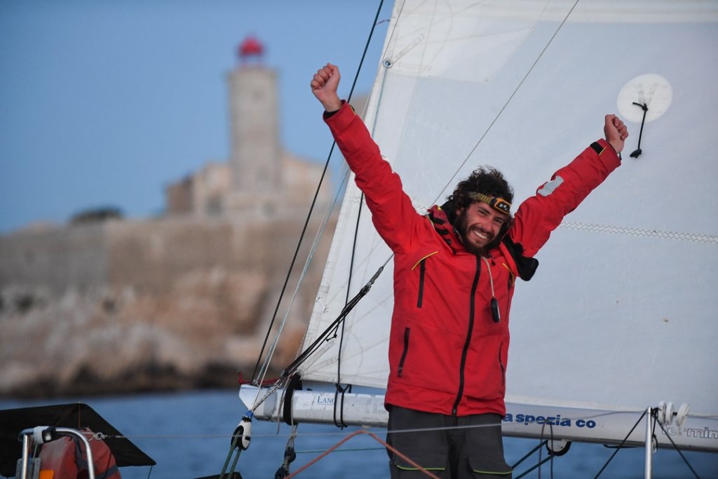 Francesco Farci, skipper de Gin Tonic, vainqueur en classe Mini 6.50 © Yohan Brandt