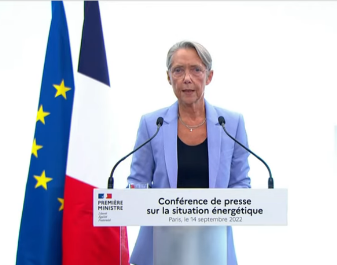 La Première ministre Élisabeth Borne a tenu une conférence de presse, sur la situation énergétique (Photo capture d'écran)