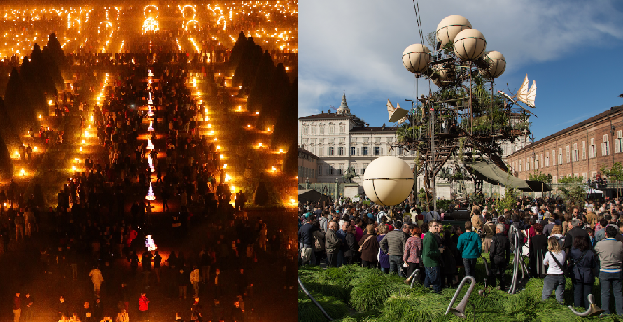 "Aix en flammes" © cie Carabosse photo Kalimbam - L'Expédition Végétale Turin 2013 © Emmanuel. Bourgeau - Cie La Machine